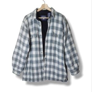 Vtg Faded Glory Plaid Flannel Shirt Jacket M Grunge Y2K Skater Shacket Layering